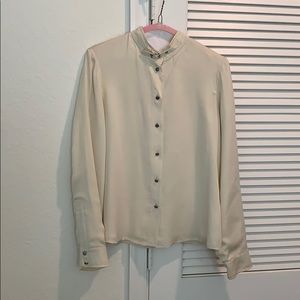 Calvin Klein size 8 Silk  highneck Blouse